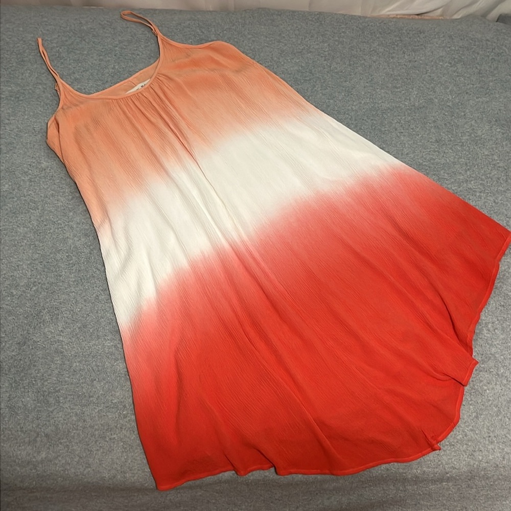 Knox Rose Cami Dress Sundress Swim Coverup Medium Coastal Orange Ombre Beach
